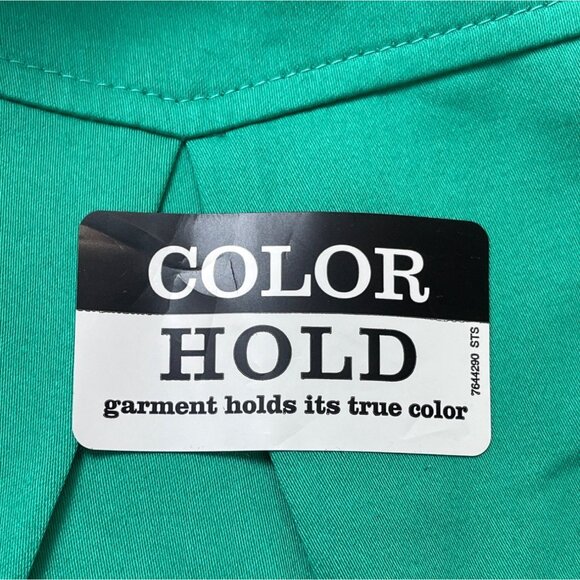 Studio I Womens Green Short Sleeve Button Down Stretchable Shirt Sz 24W - New - Picture 8 of 10